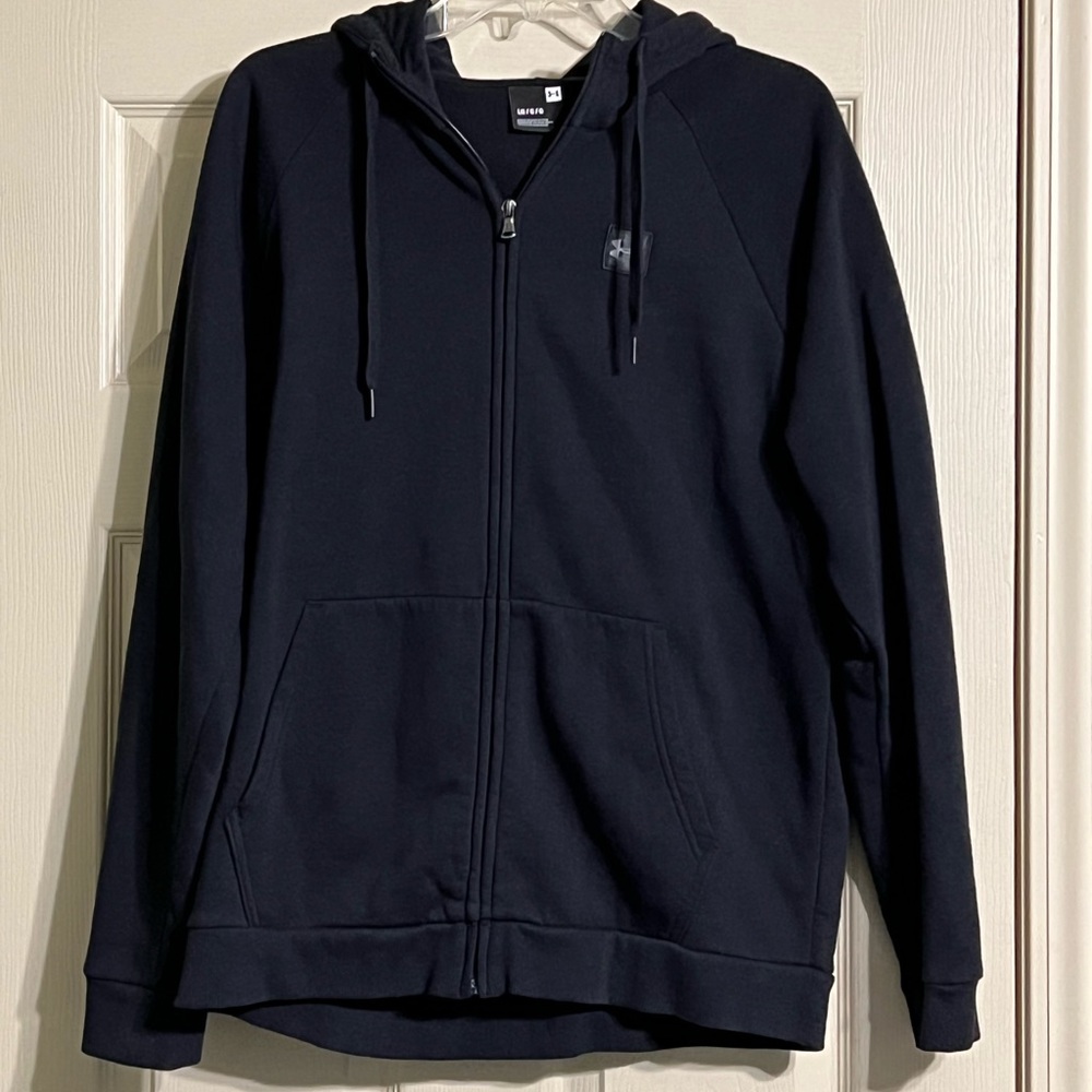 Under Armour Black Hoodie Hooded Zip Jacket Large Men’s Sweatshirt